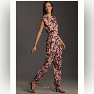 NWT By Anthropologie Sleeveless Cutout Printed Jumpsuit